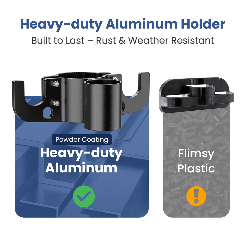 Safoner RV tongue jack compatibility with common hitch sizes demonstrated