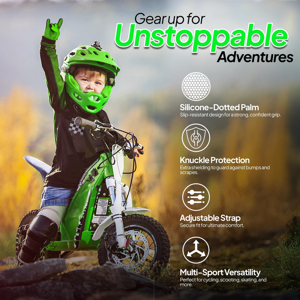 SAGA SPORTS youth dirt bike gloves feature ergonomic fit for small hands