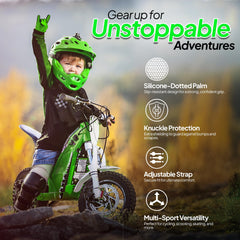 SAGA SPORTS youth dirt bike gloves feature ergonomic fit for small hands