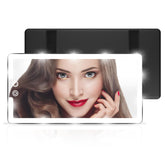Saiggnyy Led Sun Visor Mirror front view shows wide angle reflection for grooming on the road