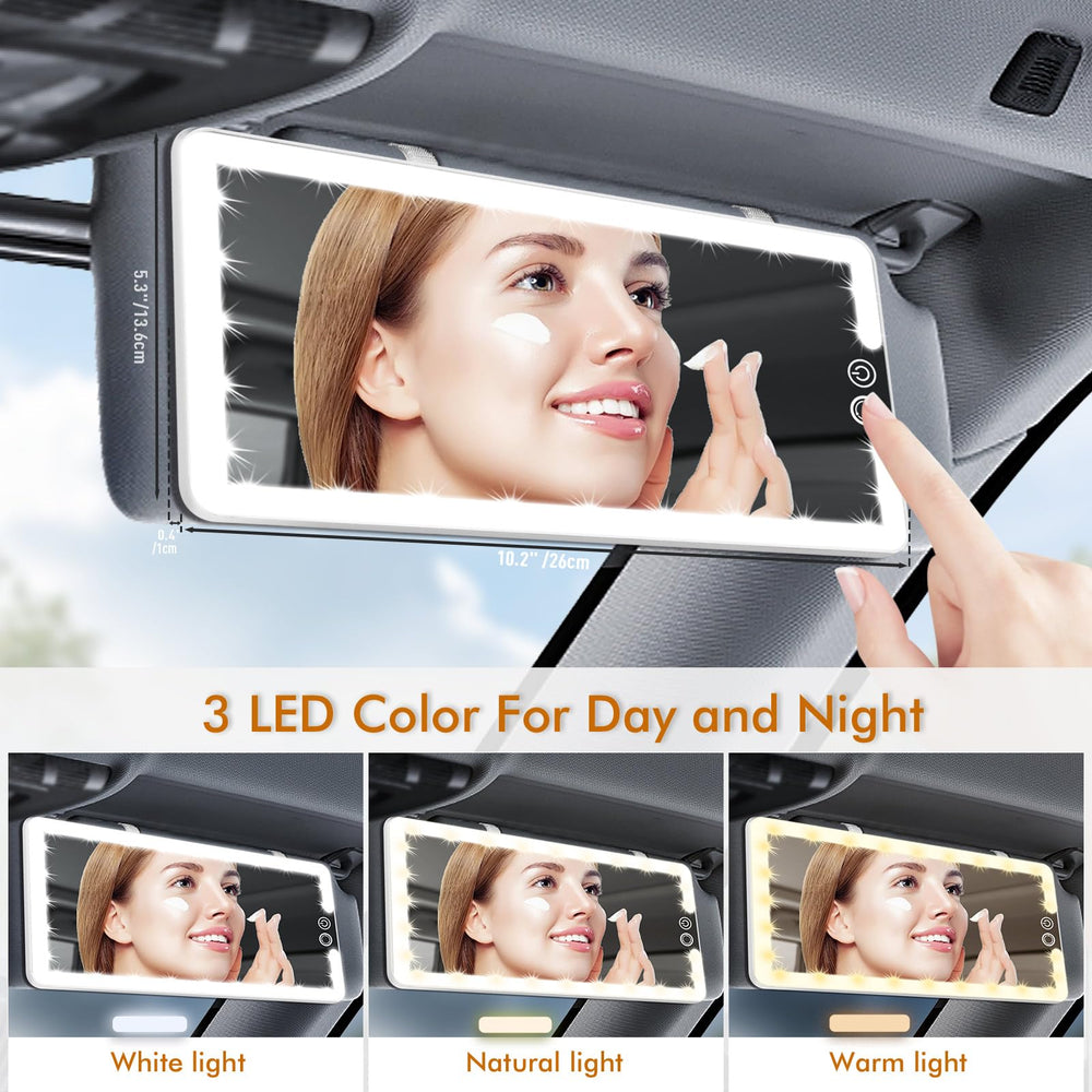 saiggnyy Led Sun Visor Mirror reinforced structure stays steady during journeys
