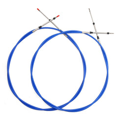 Saihisday 33C throttle-shift remote cable in blue, 10ft, two-pack for Yamaha outboards.
