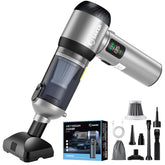 Saker car vacuum front view shows 20,000Pa suction for stubborn dirt