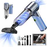 Saker HL132 foldable handheld vacuum in compact form for easy car cleaning.