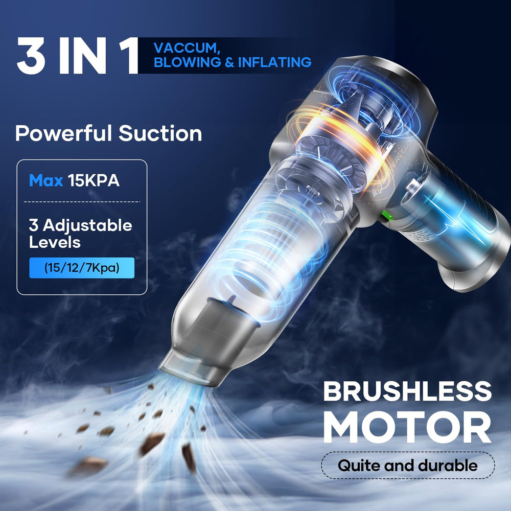 SakerPlus Mini Vacuum blowing function clears dust from keyboards.