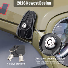 Salahii locking hood latches stainless lock core highlighting security