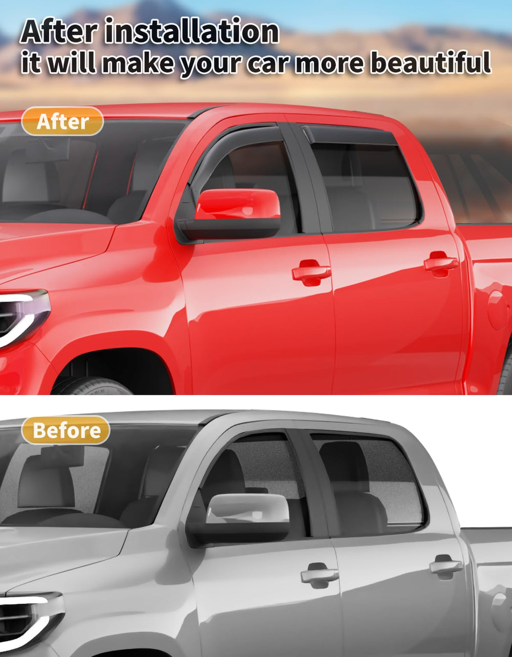 Saleago rain guards easy installation with no drilling.