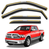 Saleago in-channel rain guards on Ram 1500 Crew Cab improve airflow and weather protection.