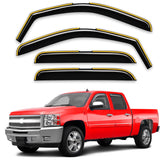 Saleago rain guards on Silverado front view show durable in-channel protection