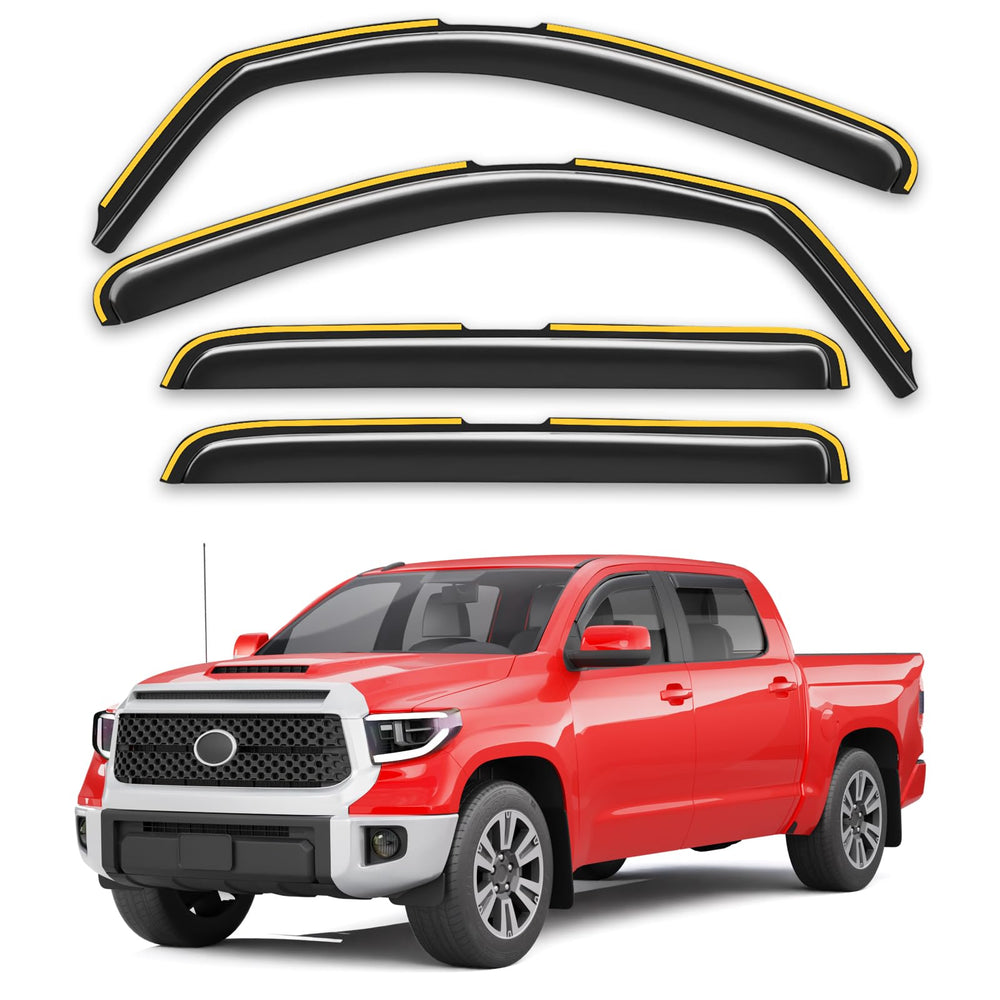 Saleago rain guards for Toyota Tundra CrewMax front door keep rain out and airflow in.