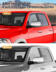 Saleago window visors for Ram 2500/3500 Mega Crew Cab provide rain shielding and airflow.