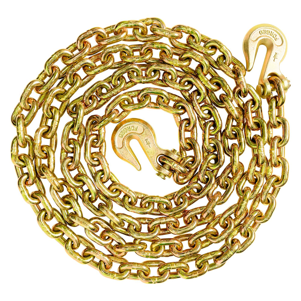 SALIFTFE 12k lb tow chain with hooks shows rugged construction for demanding hauling.