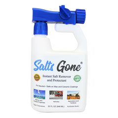 Salts Gone 32oz bottle front view ready to protect surfaces from salt damage