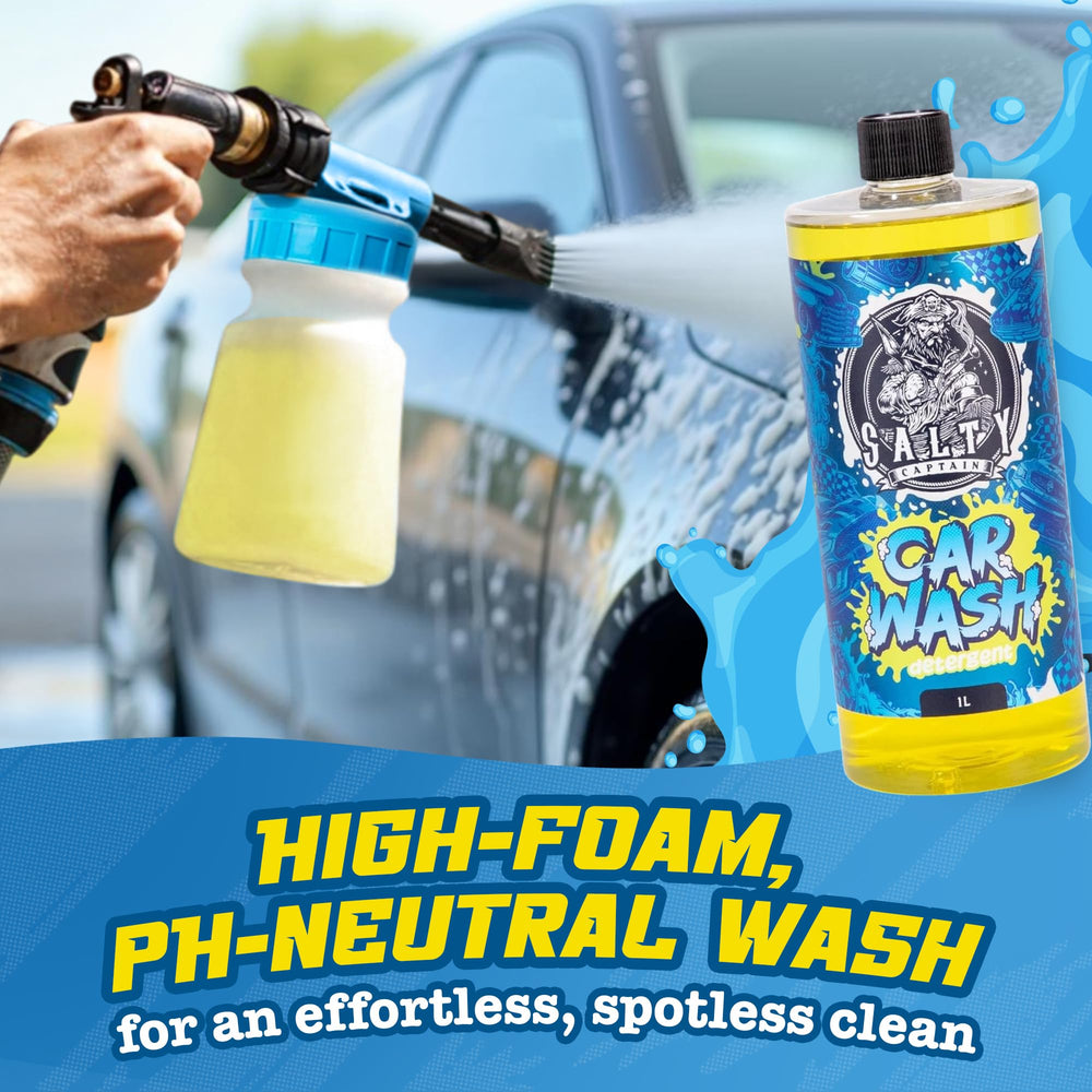 Salty Captain dual-bucket system with grit filters keeps wash water cleaner