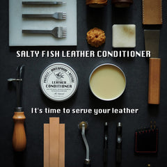 SALTY FISH leather conditioner finishing shine for a refined natural look.