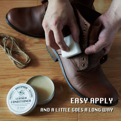 SALTY FISH leather conditioner waterproof film demonstrates water resistance on treated surfaces.