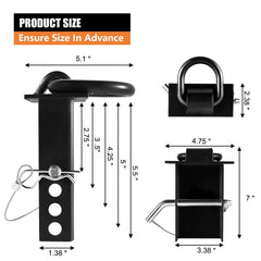 SALUINOKI anti-loss cord keeps the hitch pin in place during transport.