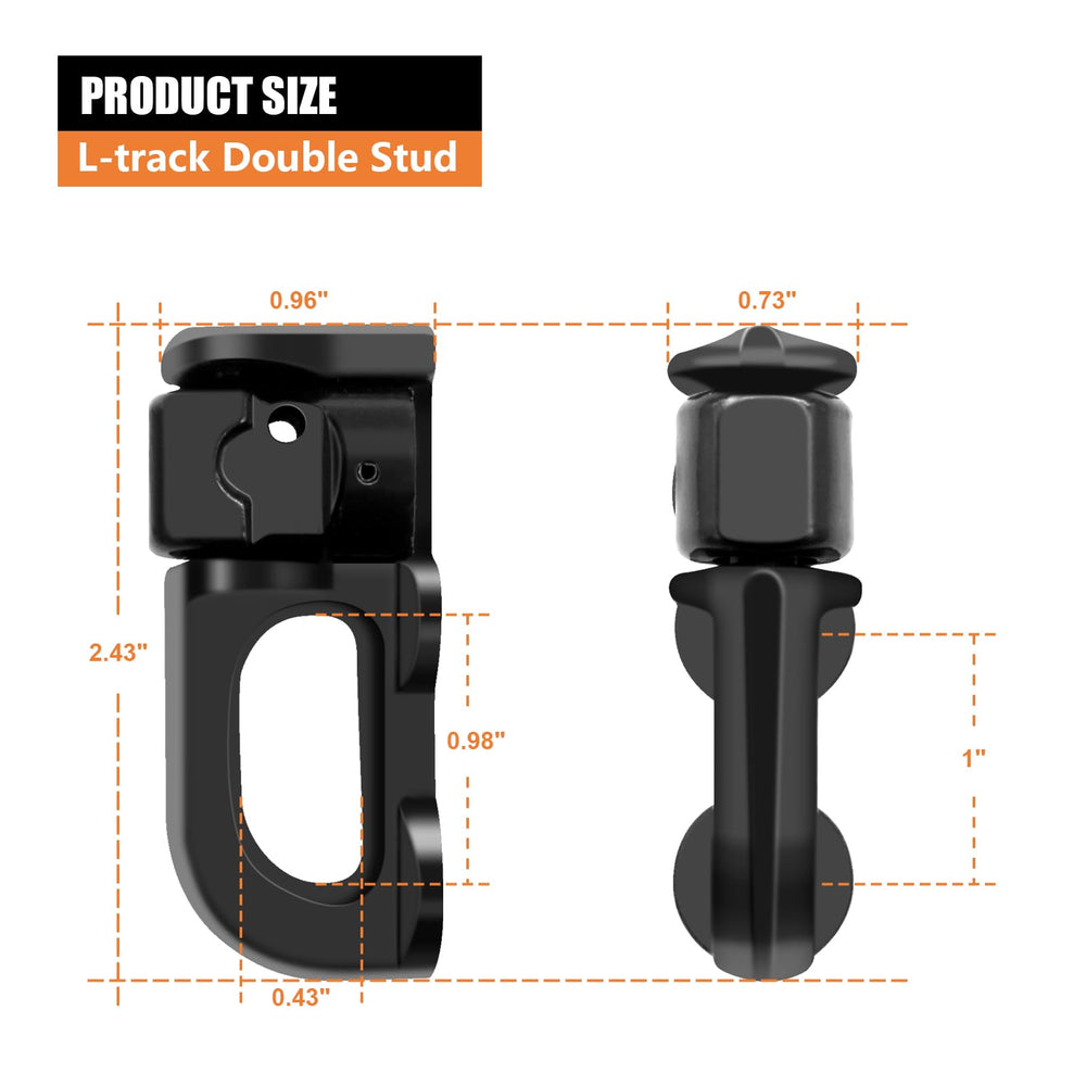 SALUINOKI double stud fitting black close-up in rugged steel construction.
