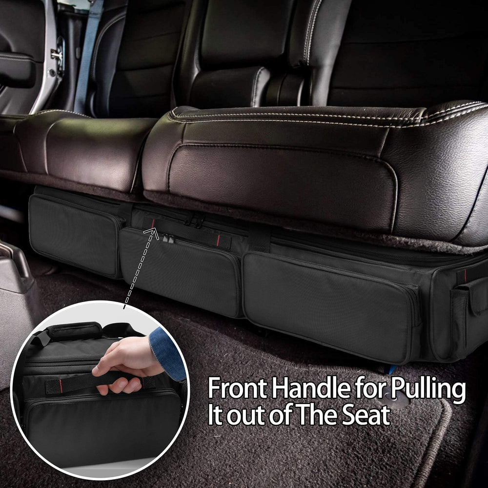 samdew Underseat Storage Bag dimensions show it fits most full-size truck back seats
