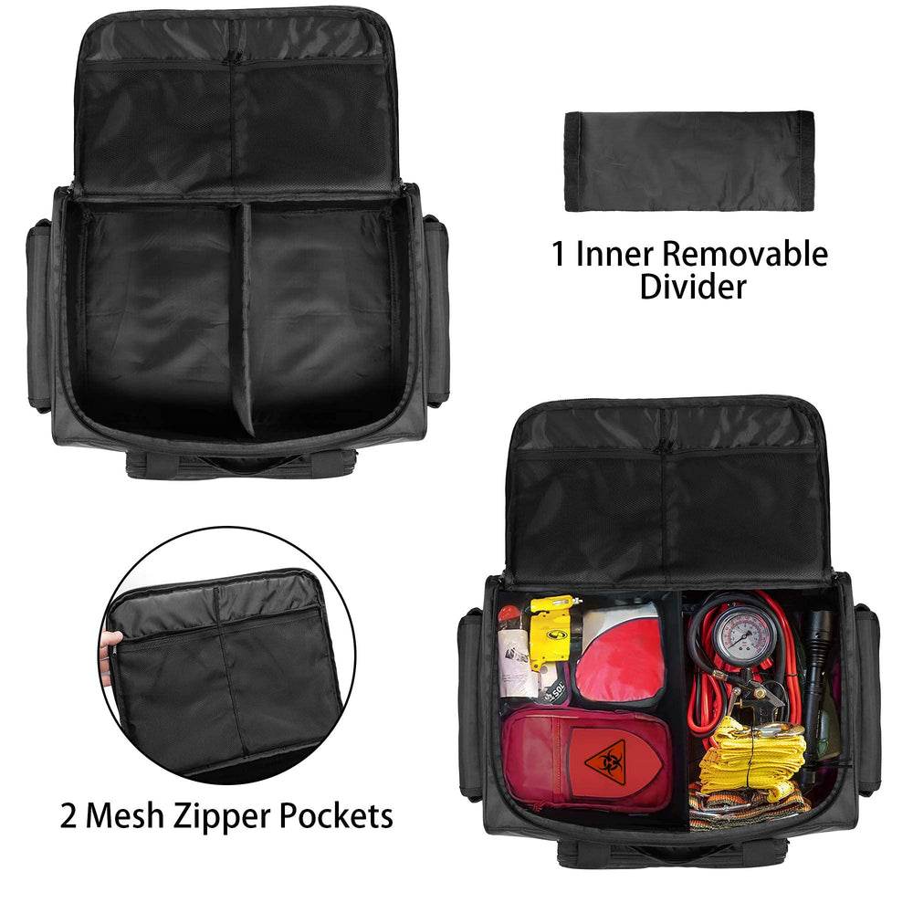 samdew underseat storage bag side pockets with flap for quick access