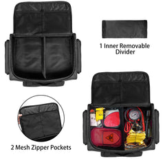 samdew underseat storage bag side pockets with flap for quick access