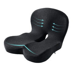 SAMLOO ergonomic seat cushion back view for extended sitting with comfort.