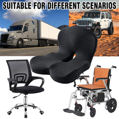 SAMLOO cushion on an office chair improves seated comfort during work.