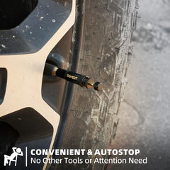 SAMOUT offroad setup demonstrated with rapid tire deflation on rugged terrain