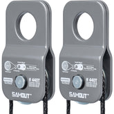 SAMOUT Winch Snatch Block close-up of reinforced stainless pulley for rugged recovery.