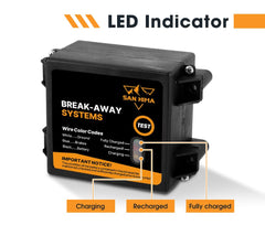 SanHima 12V 5Ah battery with built-in charger ready for on-the-go power