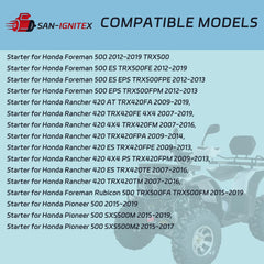 San-IgniteX starter motor compatibility with TRX420 and TRX500 confirmed.