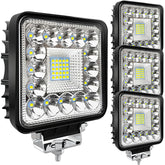 SAN YOUNG 4-inch LED pod light on truck front view for enhanced night visibility.