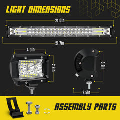 SAN YOUNG 20-inch slim light bar with combo beam for broad and distant coverage.