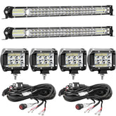 SAN YOUNG 20-inch slim light bar delivers wide and long-range illumination for off-road visibility.