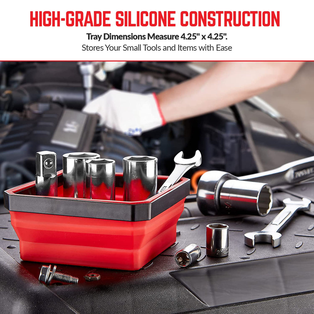 SANDOR collapsible parts tray green extended helps group components during assembly