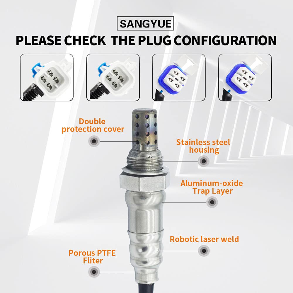 Sangyue oxygen sensor packaging showing compatibility and quick-install guidance