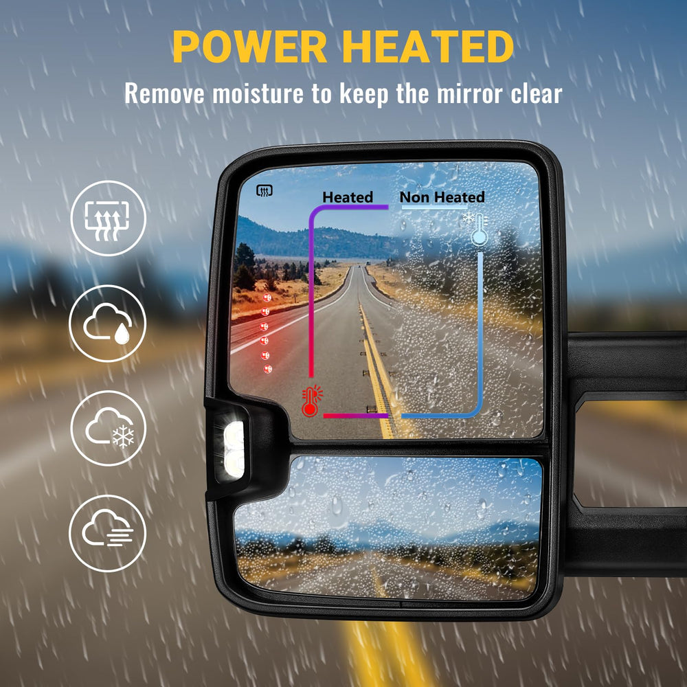 Sanooer chrome switchback dual mirrors offering flat and convex views