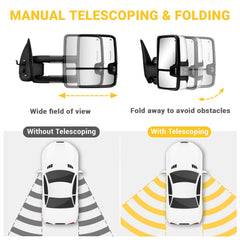 Sanooer chrome switchback LED turn signal mirrors improve signaling