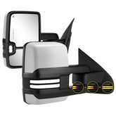 Sanooer painted white towing mirrors front view for improved visibility and safety.