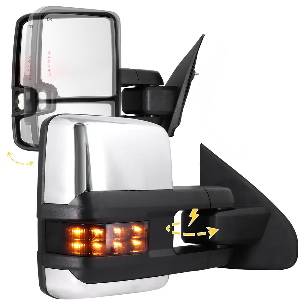 Sanooer power folding mirrors side view for easy parking and quick adjustment