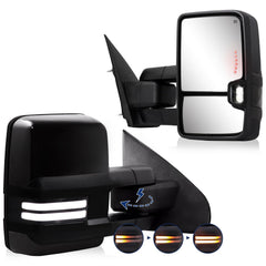 Sanooer power-folding towing mirror left-side assembly with enhanced towing visibility.