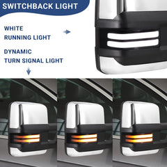 Sanooer Switchback towing mirror side view for Silverado enhances lane changes