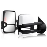 Sanooer Switchback towing mirror left view with heated glass for icy mornings.
