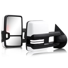 Sanooer Switchback towing mirror left view with heated glass for icy mornings.