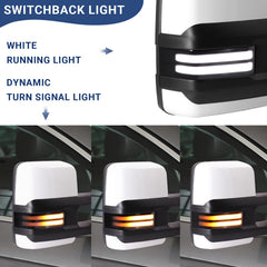 Sanooer Switchback towing mirror right view with turn signal for safer lane changes.