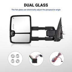 Sanooer Switchback tow mirror switchback LED back light increases rear visibility.