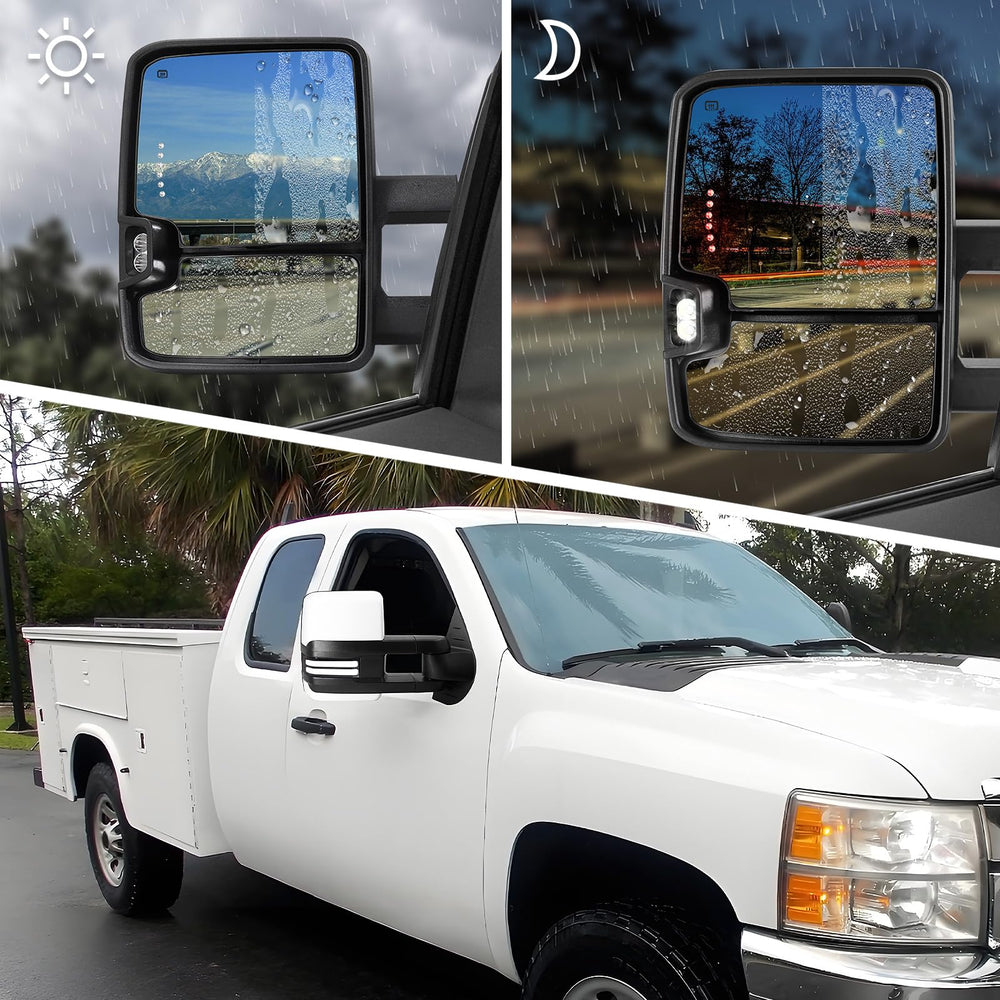 Sanooer Switchback mirror with integrated turn signal aids signaling.