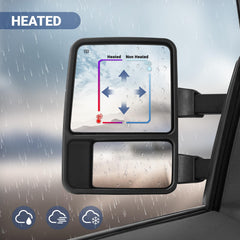 Sanooer manual telescoping folding tow mirror for easy parking.