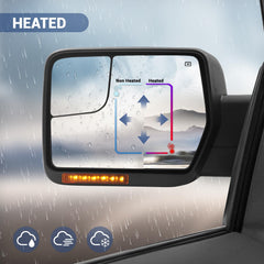 Sanooer folding towing mirror design for easy storage and access.