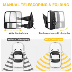 Sanooer mirrors with turn signals and running lights on smoke lens